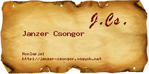 Janzer Csongor névjegykártya