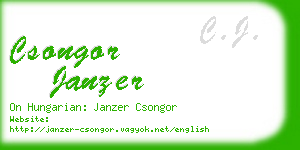 csongor janzer business card
